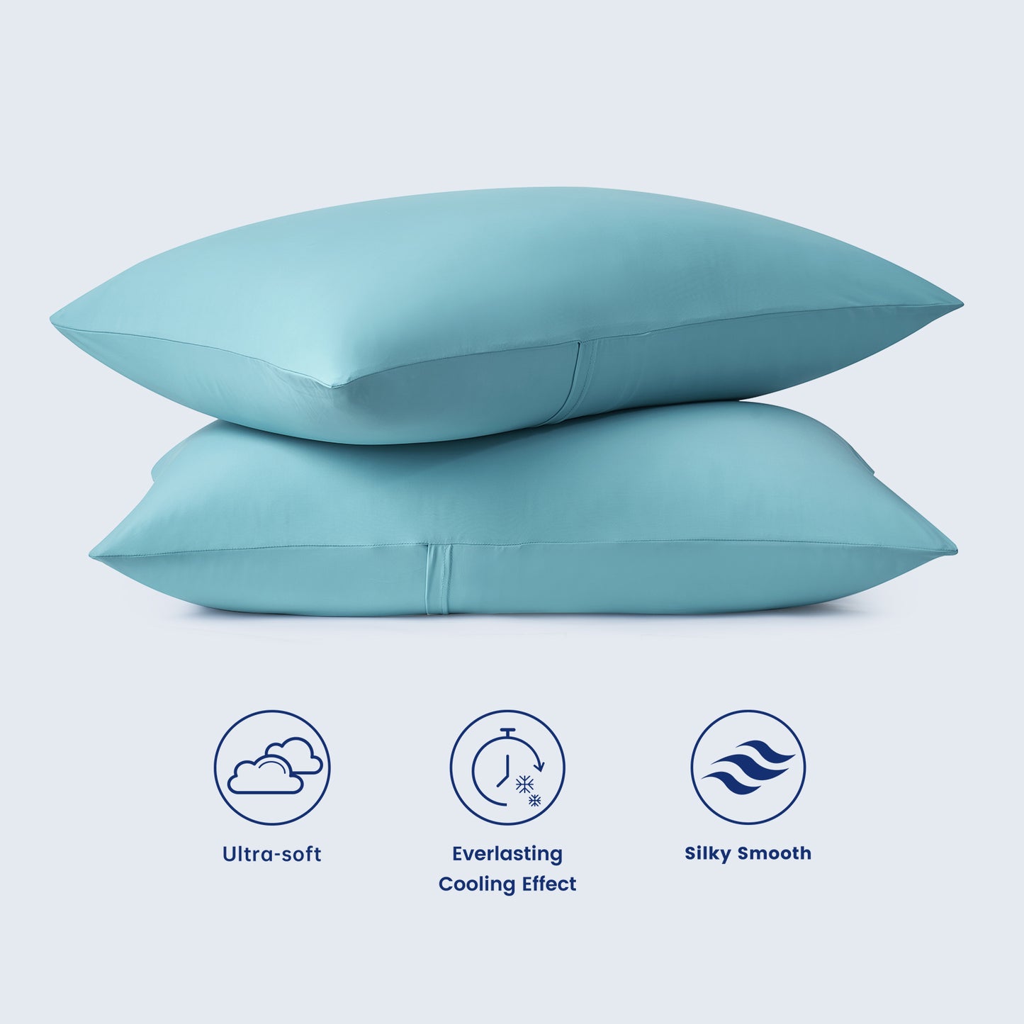 2Pcs Dream Valley® Cooling Envelope Pillowcases Set-Dream Blue