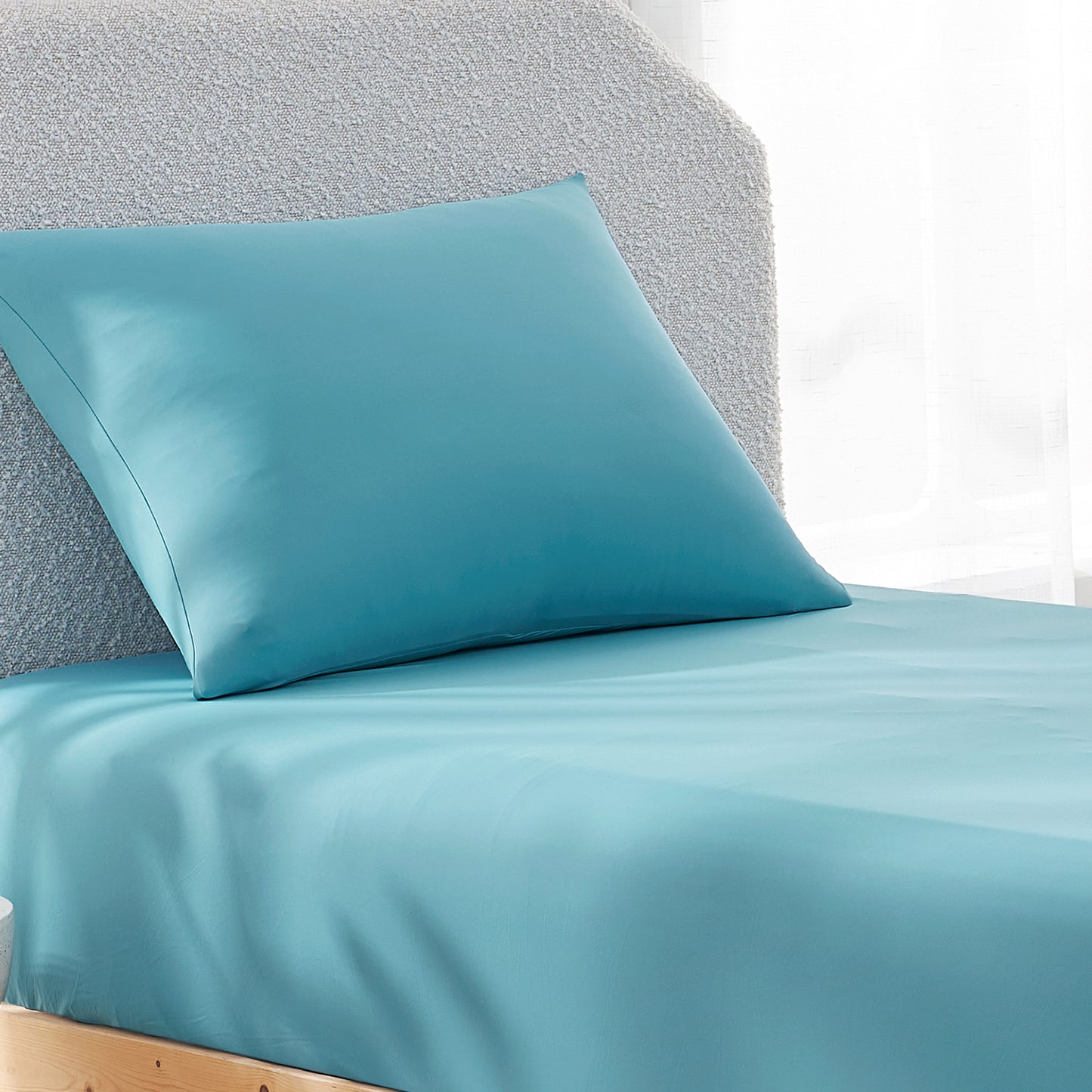 Dream Valley® Cooling Fitted Sheet with Pillowcase Set-Dream Blue