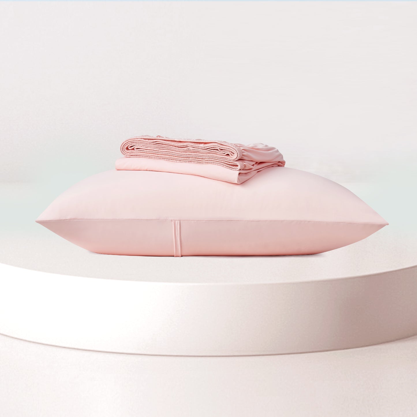 Dream Valley® Cooling Fitted Sheet with Pillowcase Set-Pink Blush