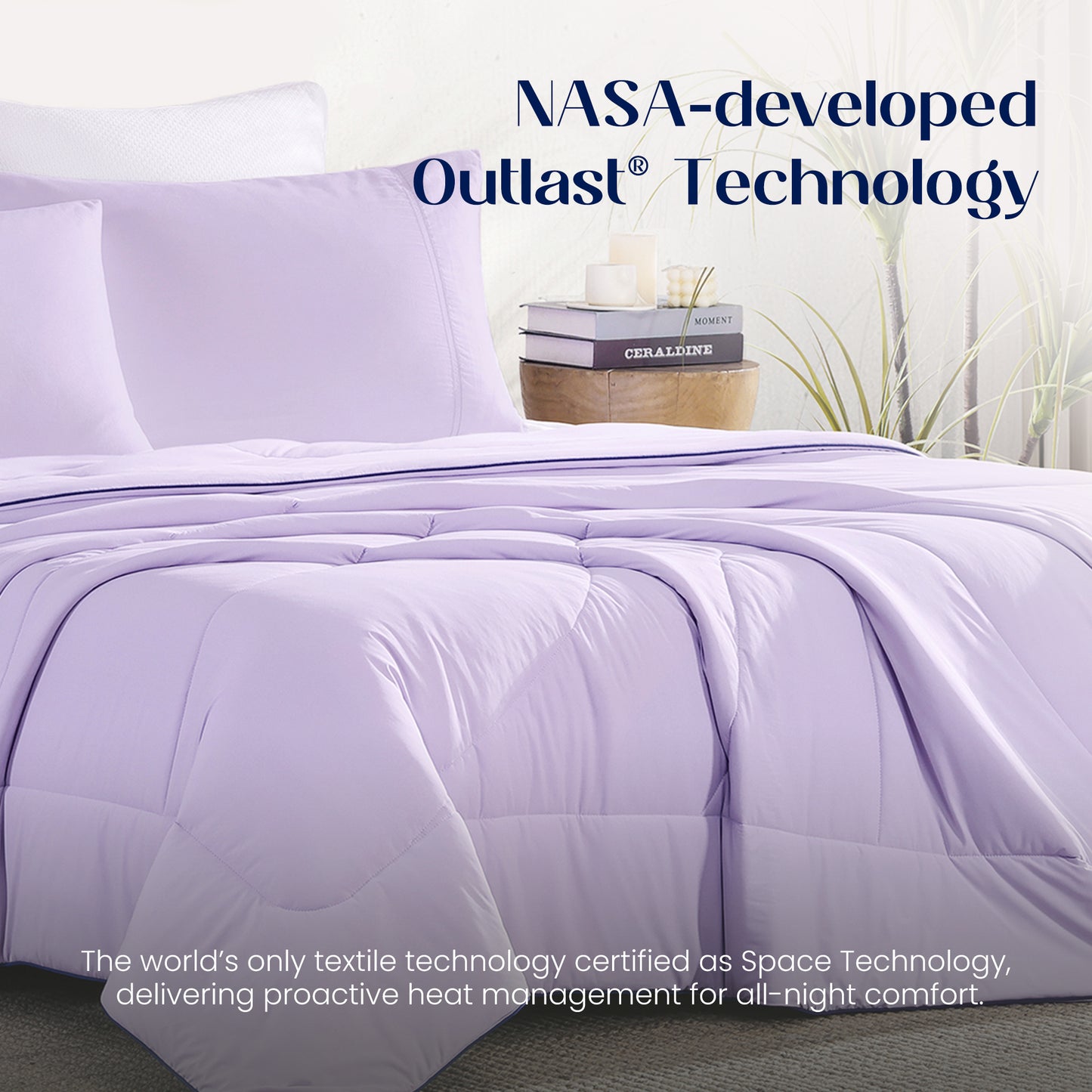 Dream Valley® Outlast® Deep Sleep Cooling Comforter/Blanket-Lavender Fog