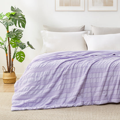 Seersucker Cooling Comforter-Lavender