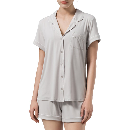 Dream Valley® Outlast® Women's Short Pajama Set-Cool Grey