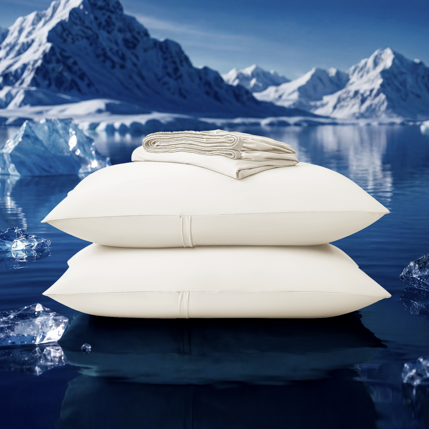 Dream Valley® Cooling Fitted Sheet with Pillowcase Set-Ivory