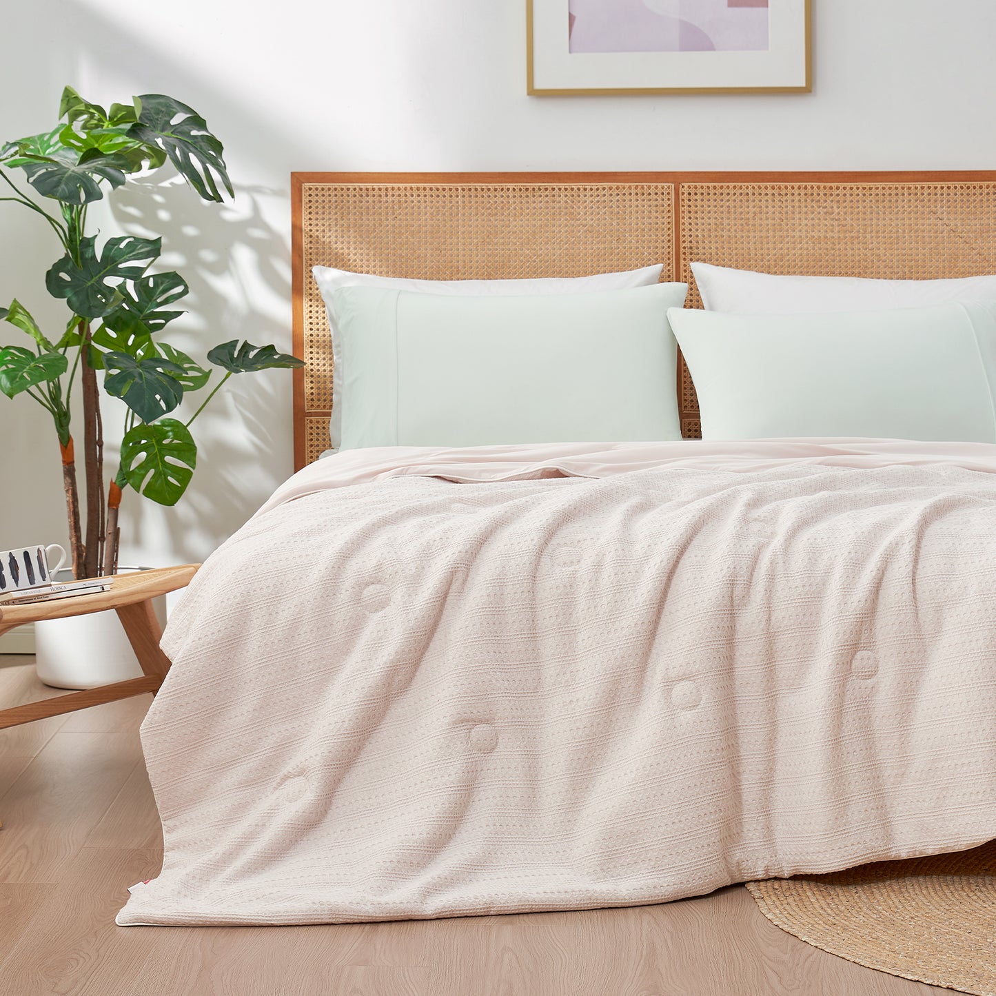 Waffle Dual-Sided Cooling Comforter-Beige