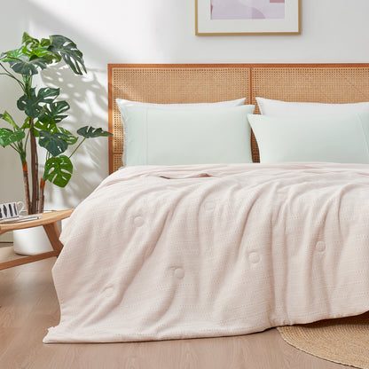 Waffle Dual-Sided Cooling Comforter-Beige