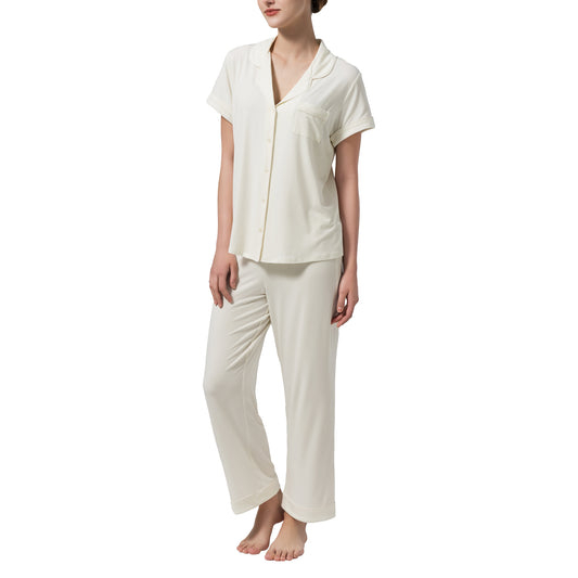 Dream Valley® Outlast® Women's Long Pajama Set-Ivory