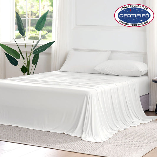 Dream Valley® Cooling Fitted Sheet with Pillowcase Set-Ivory