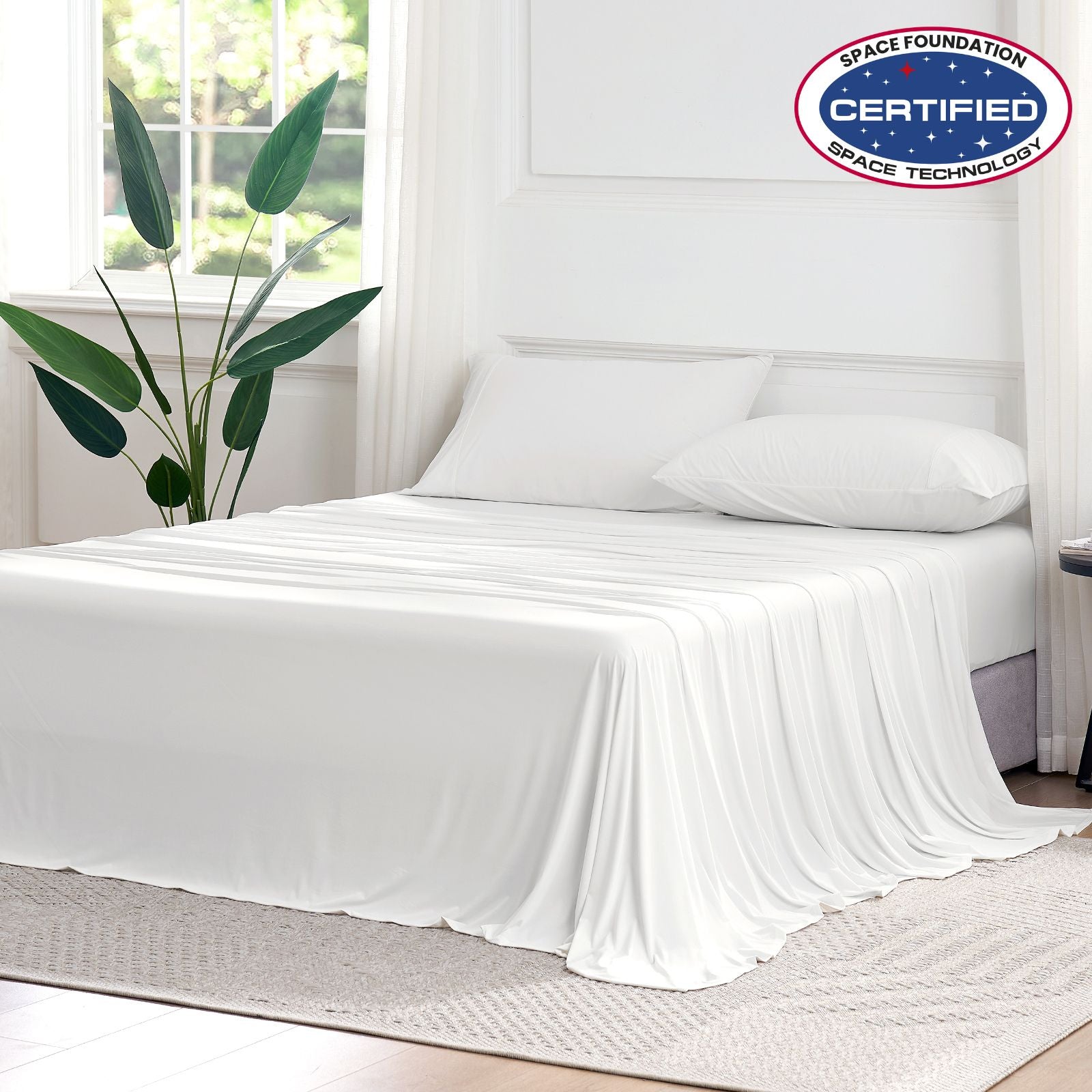 Dream Valley® Cooling Fitted Sheet with Pillowcase Set-Ivory