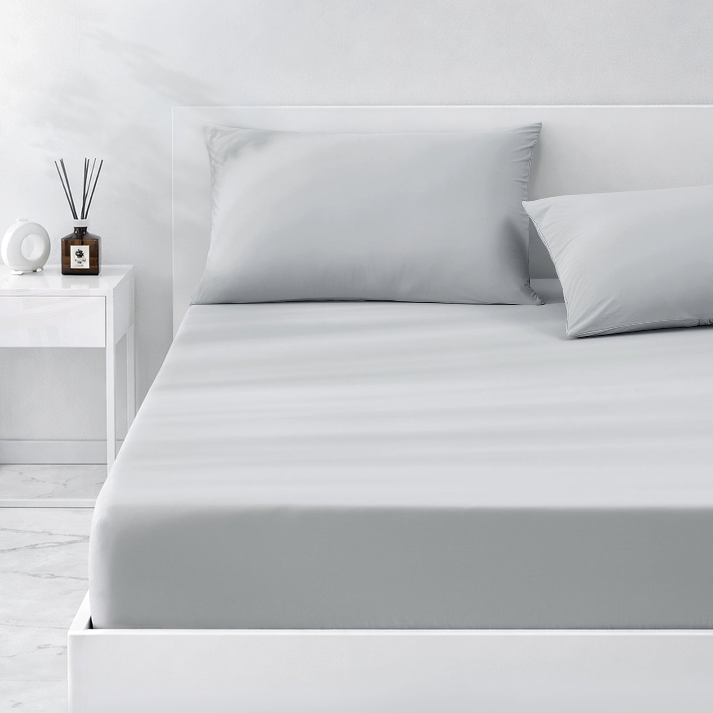 Dream Valley® Cooling Fitted Sheet with Pillowcase Set-Grey