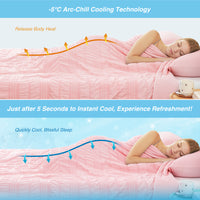 لحاف تبريد من قماش السيرسيكر - وردي