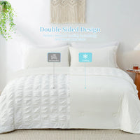 Seersucker Bubble Cooling Comforter-White