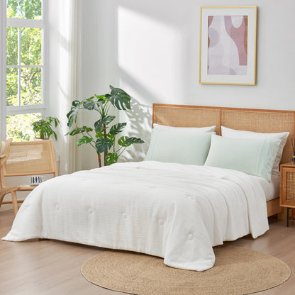 Waffle Dual-Sided Cooling Comforter-White