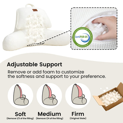 Cooling Waffle Knit Reading Pillow - Ivory