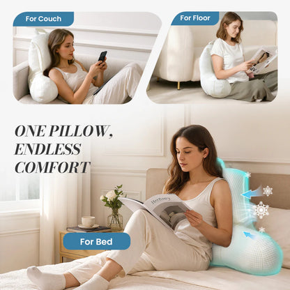Cooling Waffle Knit Reading Pillow - Ivory
