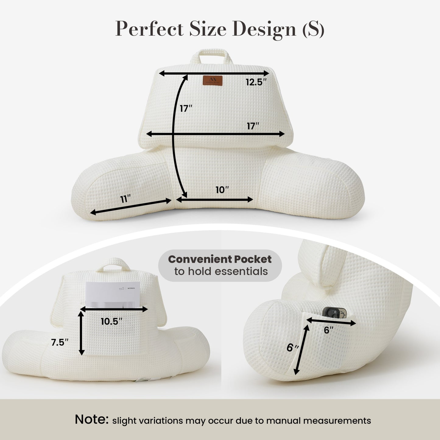 Cooling Waffle Knit Reading Pillow - Ivory