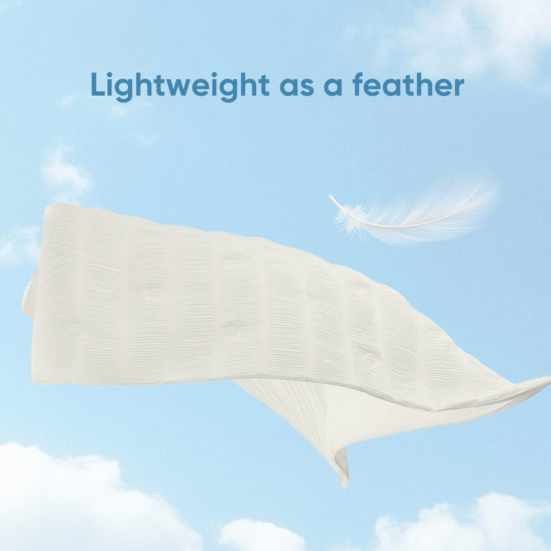 Striped Breathable Cooling Comforter-White