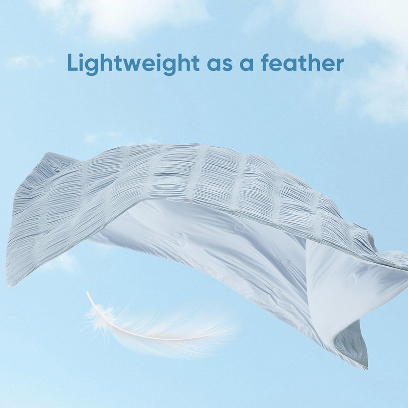 Striped Breathable Cooling Comforter-Blue