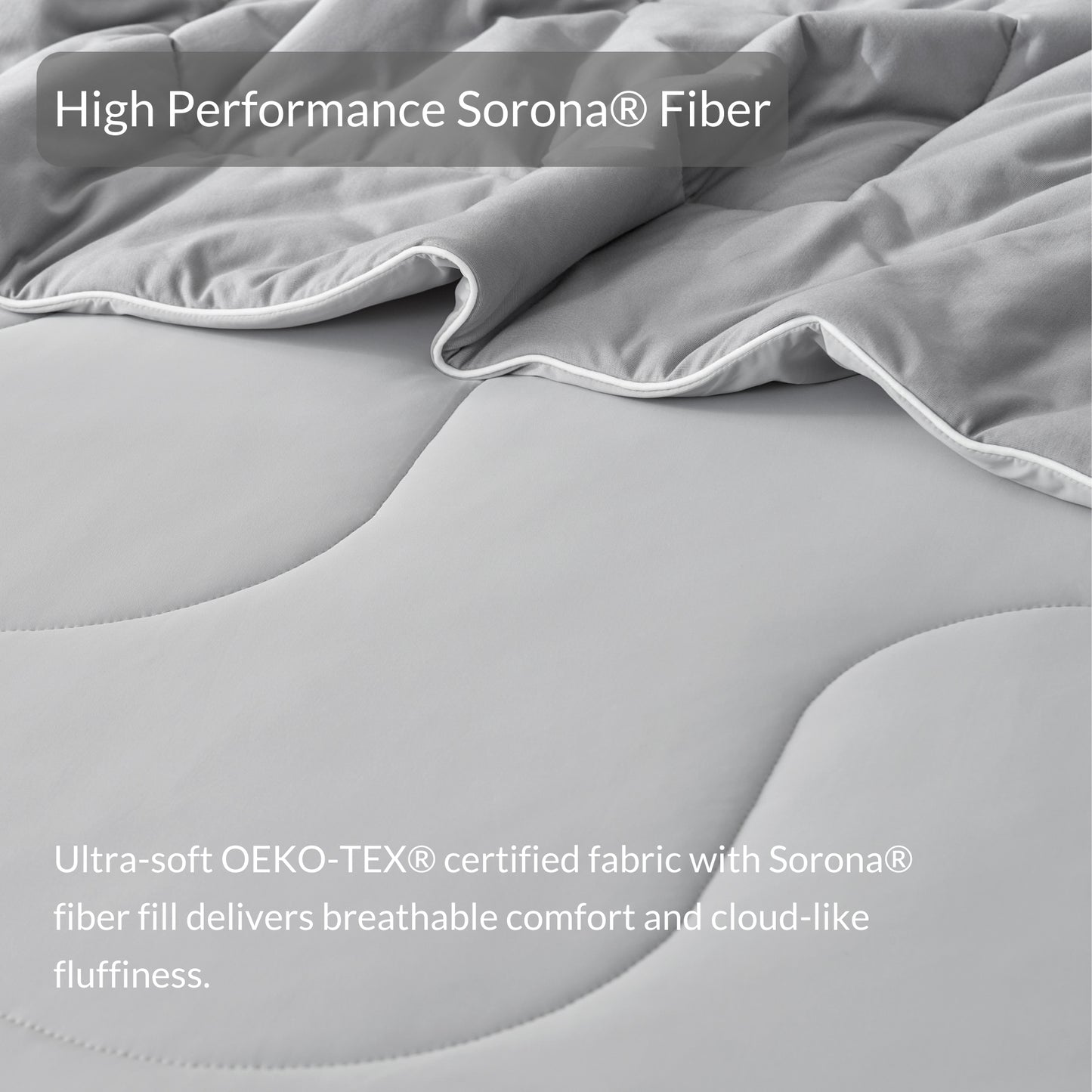لحاف سورونا® المصنوع من الألياف الطبيعية فائق التهوية والبرودة - رمادي بارد