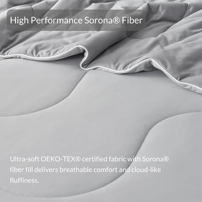 لحاف سورونا® المصنوع من الألياف الطبيعية فائق التهوية والبرودة - رمادي بارد