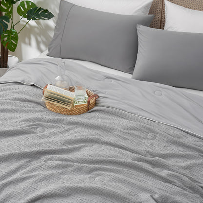 Waffle Dual-Sided Cooling Comforter-Grey