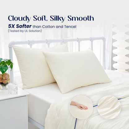 Dream Valley® Cooling Fitted Sheet with Pillowcase Set-Ivory