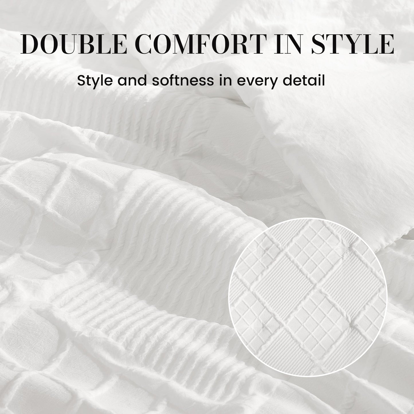 Jacquard Windowpane Comforter Set-White