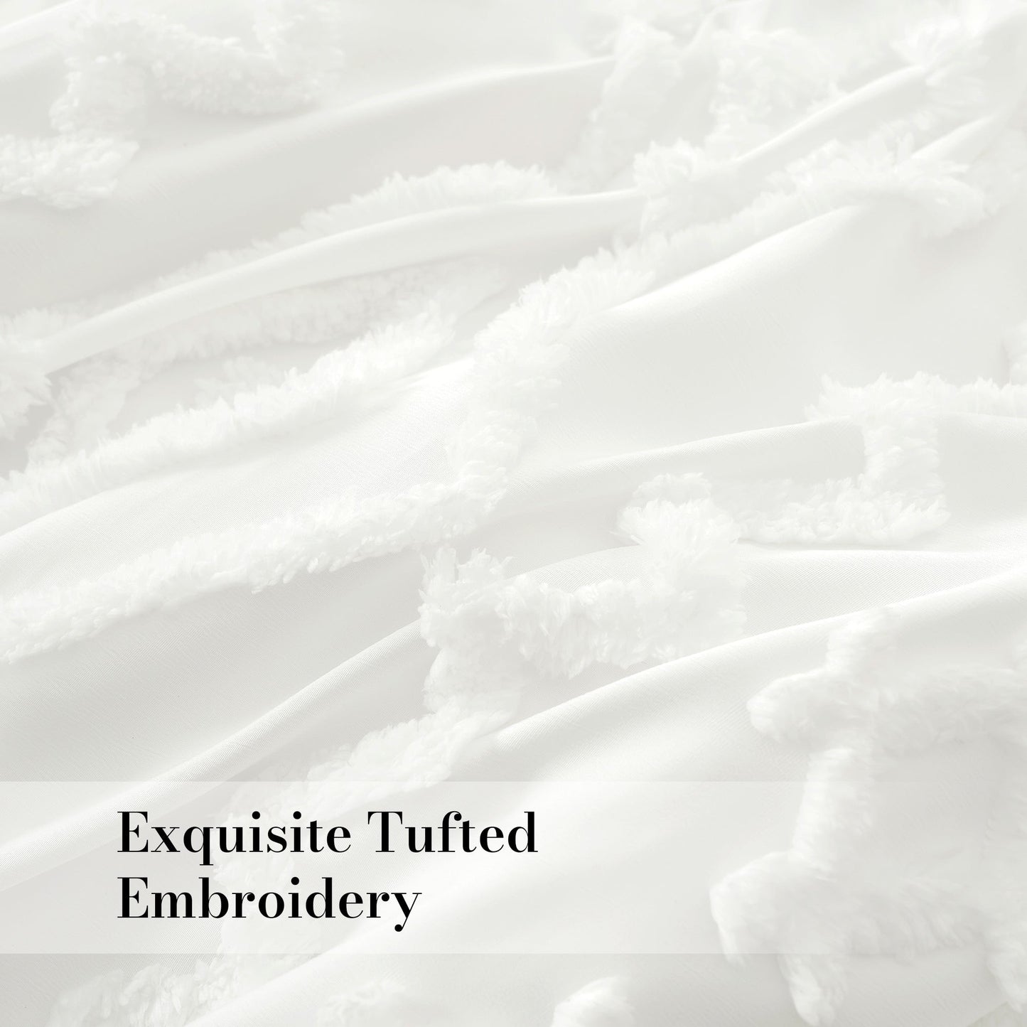 Faux Tufted Cable Comforter Set-White