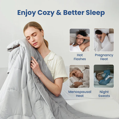 لحاف سورونا® المصنوع من الألياف الطبيعية فائق التهوية والبرودة - رمادي بارد