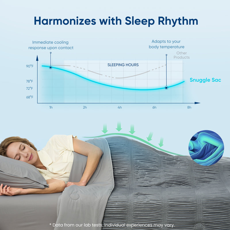 Striped Breathable Cooling Comforter-Grey