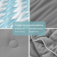 Seersucker Cooling Comforter-Dark Grey