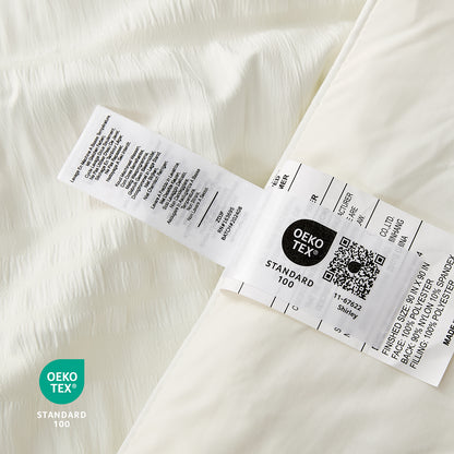 Seersucker Cooling Comforter-Cream White