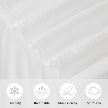Waffle Dual-Sided Cooling Comforter-White