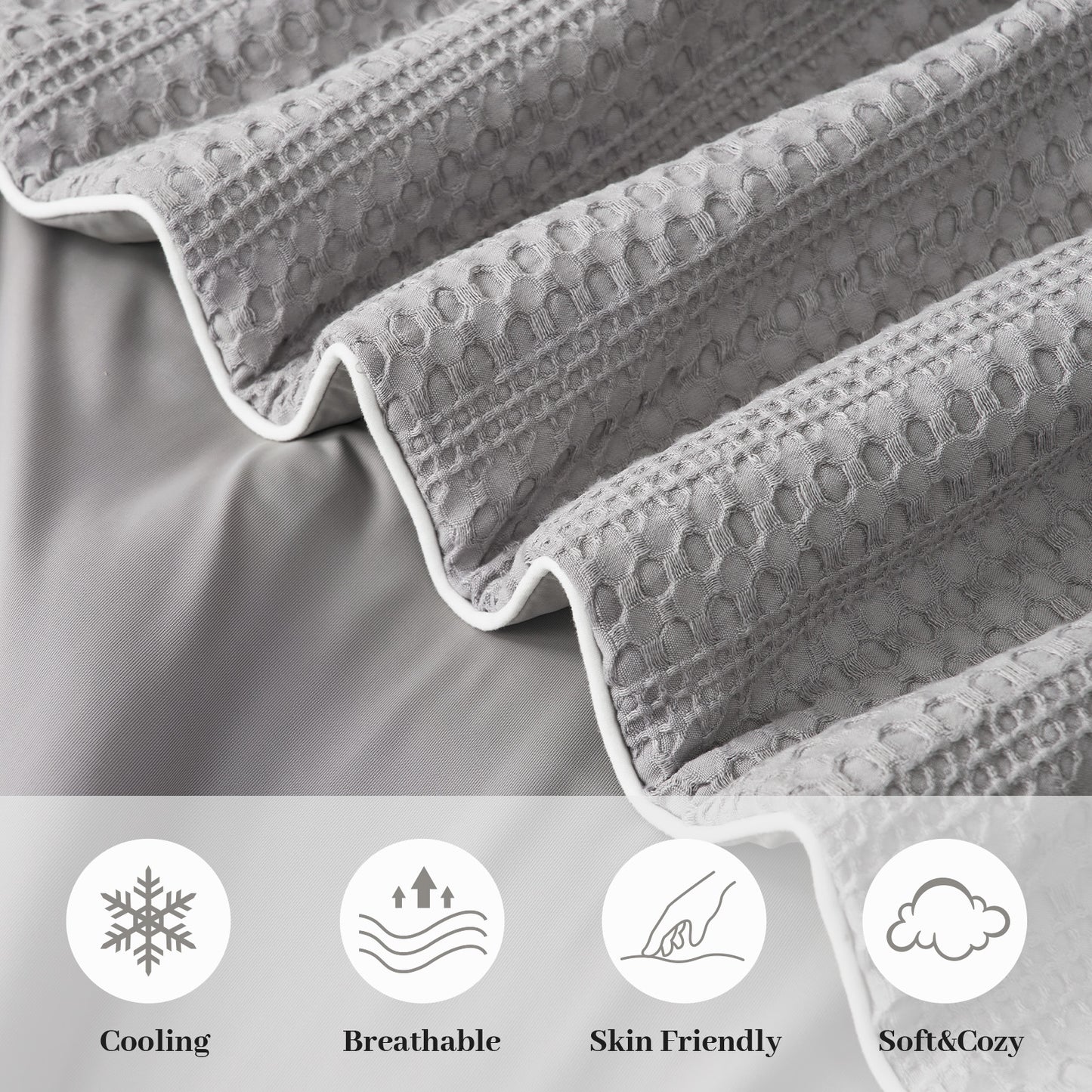 Waffle Dual-Sided Cooling Comforter-Grey