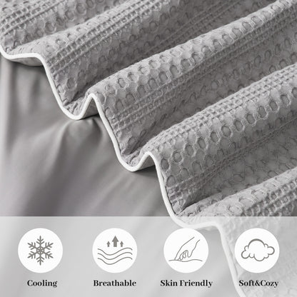 Waffle Dual-Sided Cooling Comforter-Grey