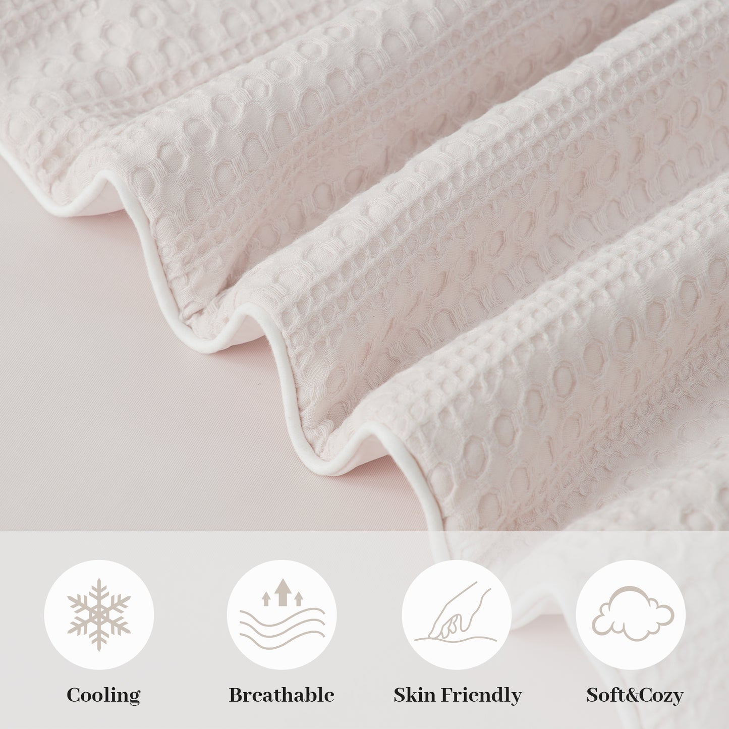 Waffle Dual-Sided Cooling Comforter-Beige