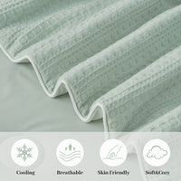 Waffle Dual-Sided Cooling Comforter-Sage Green