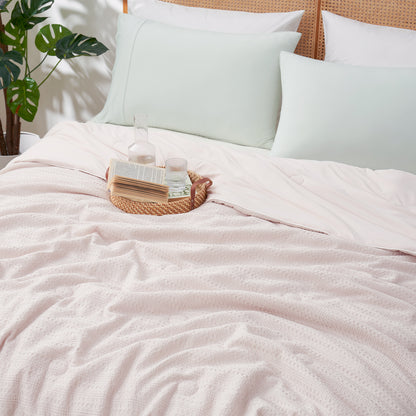 Waffle Dual-Sided Cooling Comforter-Beige