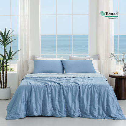 Luxurious Tencel™ Lyocell Cooling Comforter-Blue