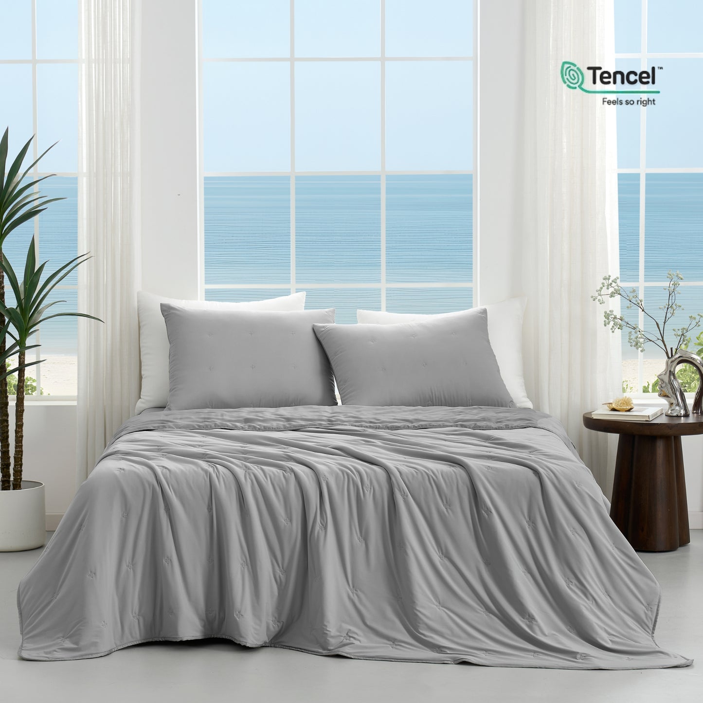 Luxurious Tencel™ Lyocell Cooling Comforter-Grey