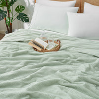 Waffle Dual-Sided Cooling Comforter-Sage Green