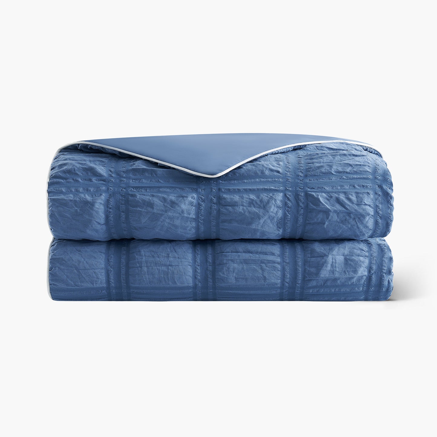 Seersucker Bubble Cooling Comforter-Denim Blue