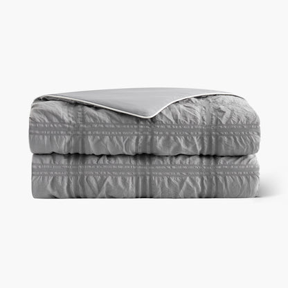 لحاف تبريد فقاعي من قماش السيرسيكر - رمادي داكن
