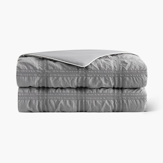 Seersucker Bubble Cooling Comforter-Dark Grey