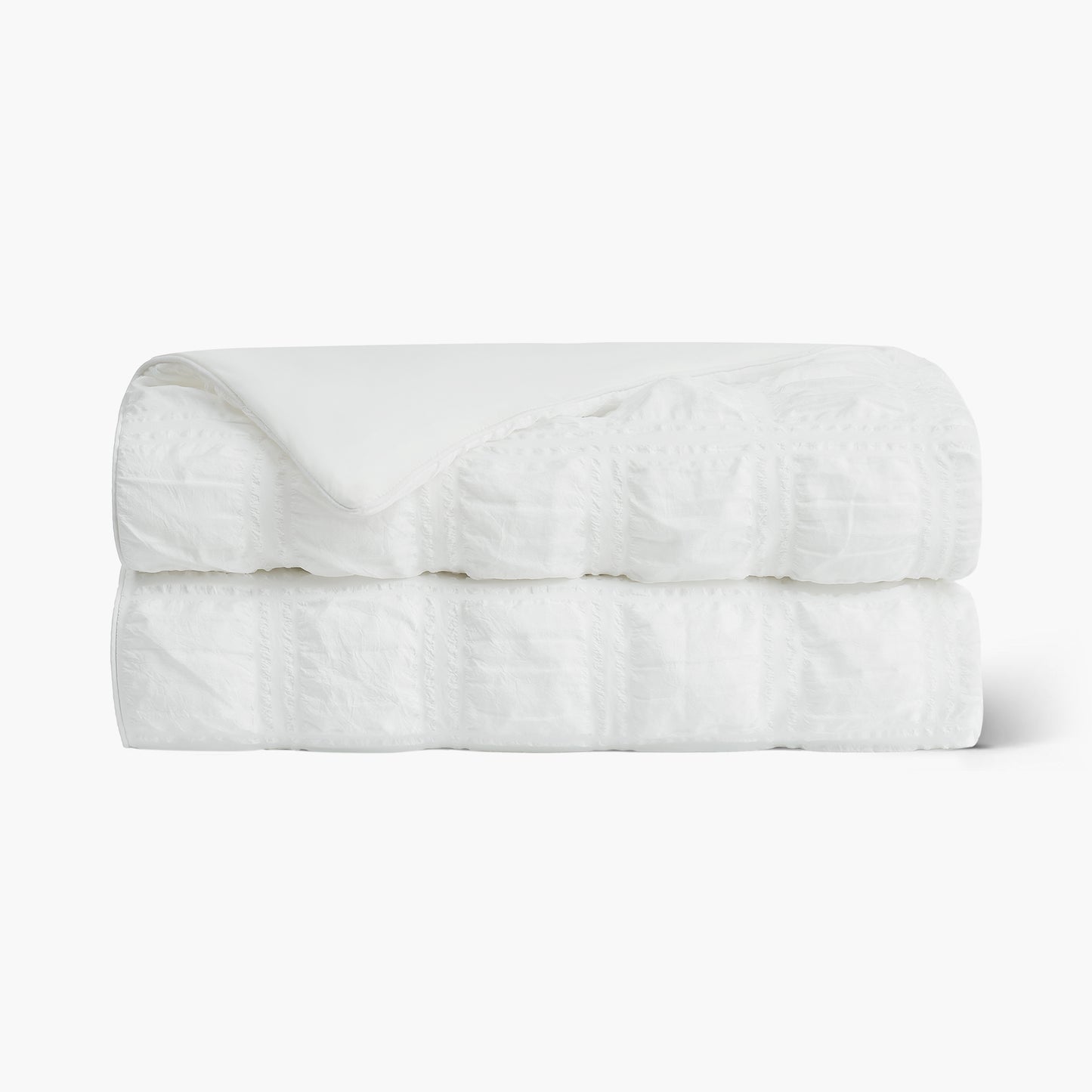 Seersucker Bubble Cooling Comforter-White