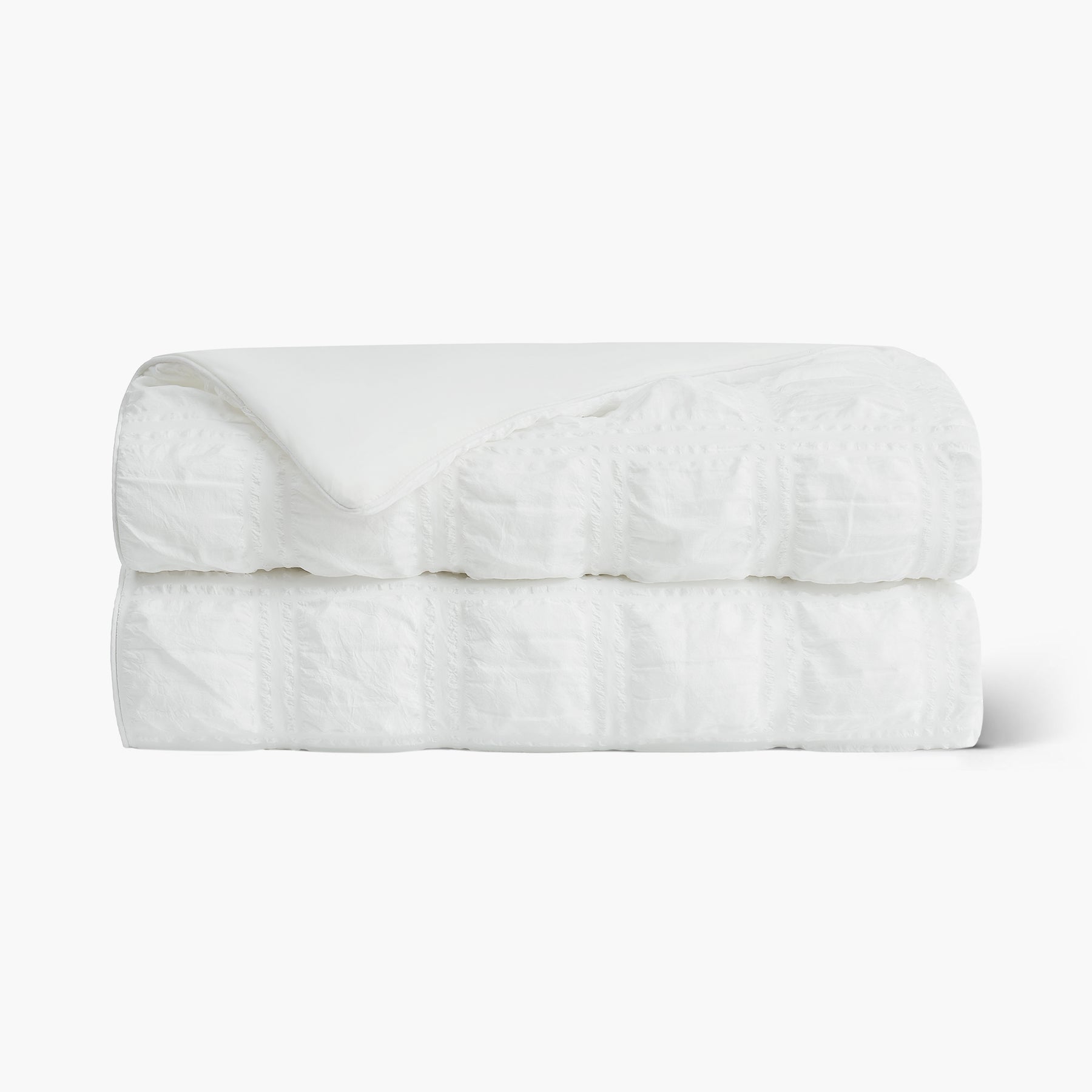 Seersucker Bubble Cooling Comforter-White