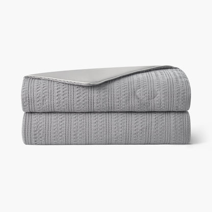 Waffle Dual-Sided Cooling Comforter-Grey