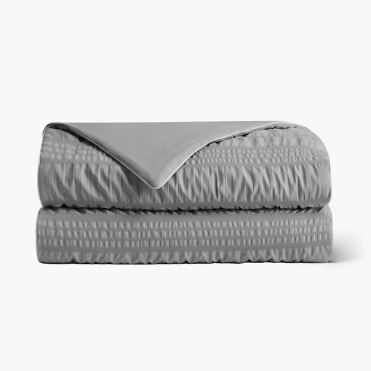 Seersucker Cooling Comforter-Dark Grey
