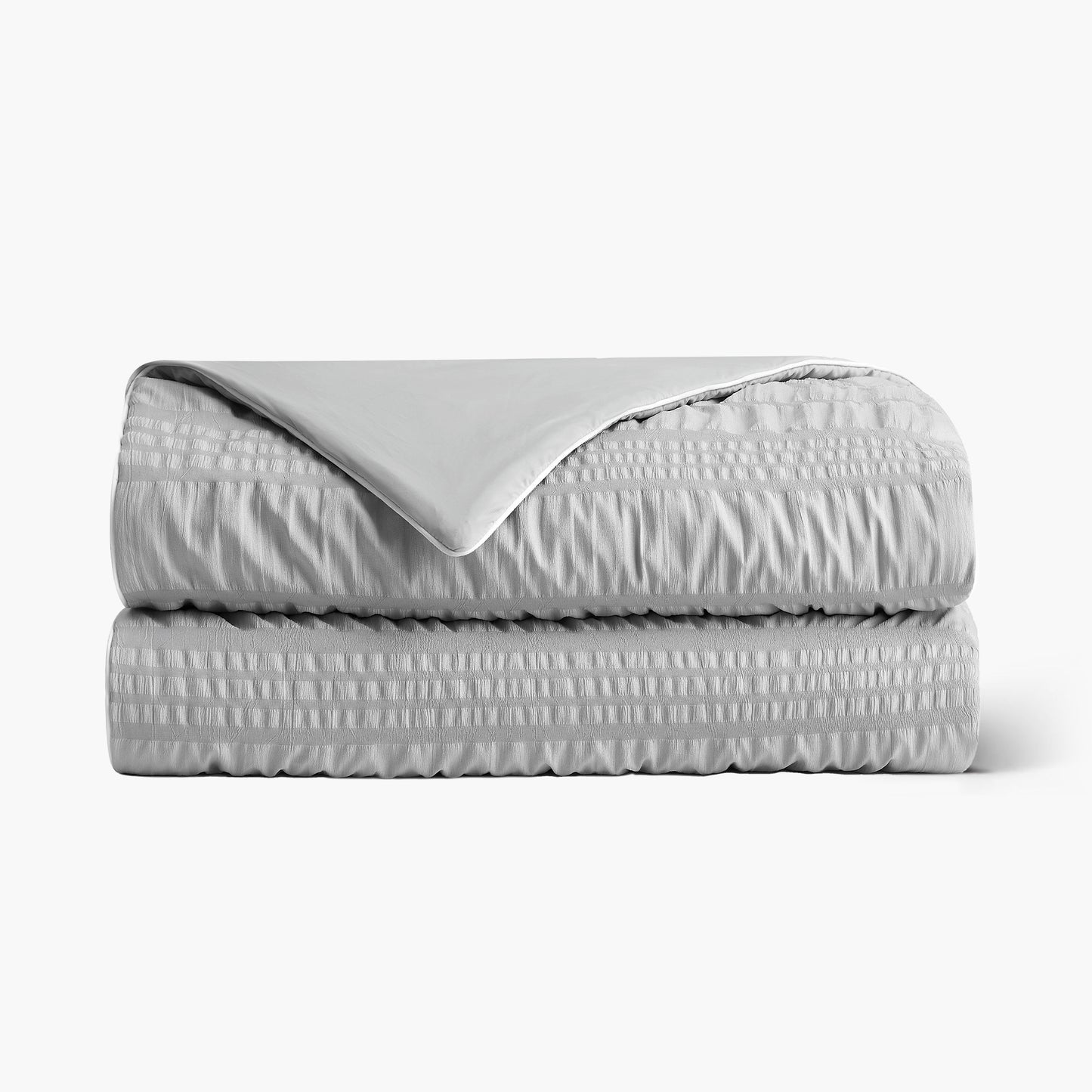 Seersucker Cooling Comforter-Light Grey