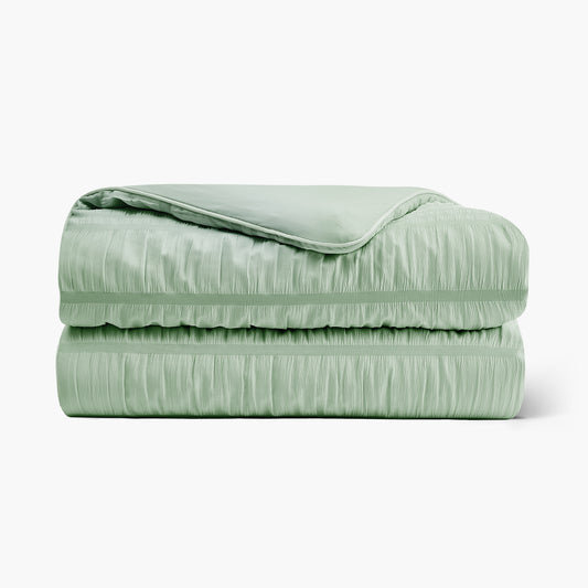 Seersucker Cooling Comforter-Sage Green