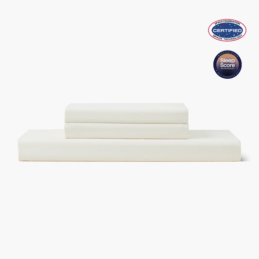 Dream Valley® Cooling Fitted Sheet with Pillowcase Set-Ivory